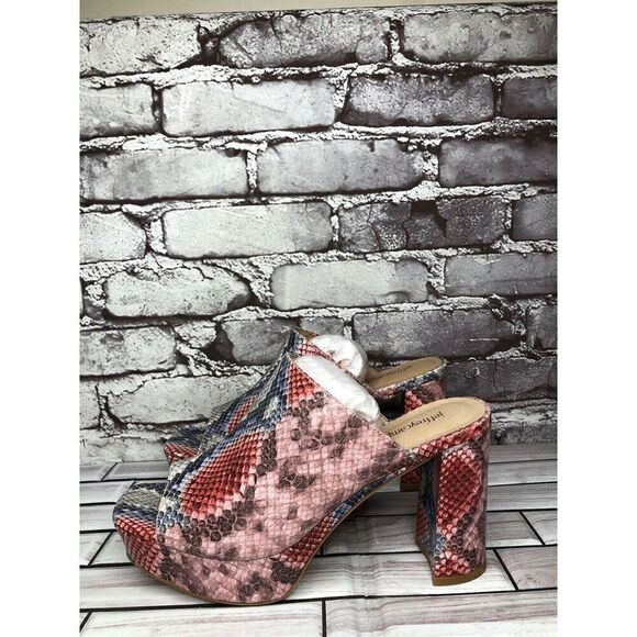 Jeffrey Campbell Pilar-2 Pink Red Platform Python Leather Sandals Women Sz 8.5M - Picture 7 of 16